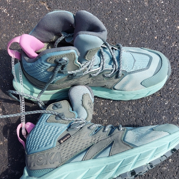 Hoka Women's Teal Athletic Shoes BOOTS Sz 7 Hoka One One Hiking - Picture 10 of 11